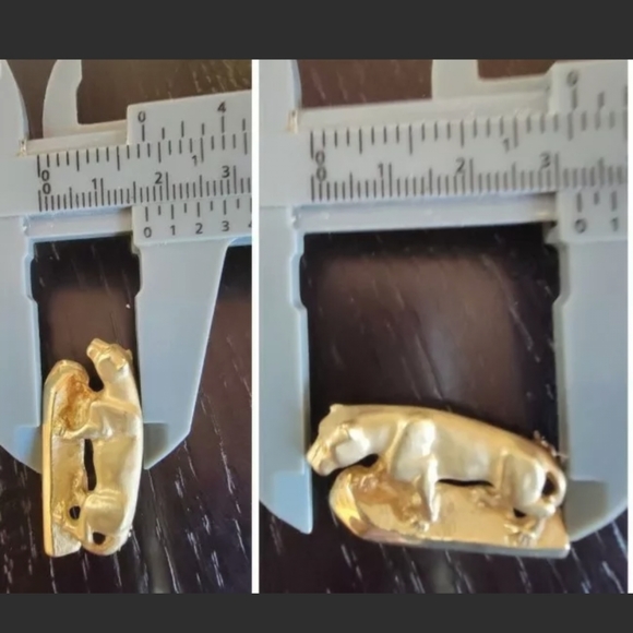 14k Yellow Gold Panther Cougar Brooch Pin-Designer Estate Jewelry 10.2gm - Picture 11 of 12